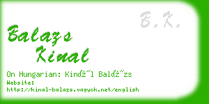 balazs kinal business card